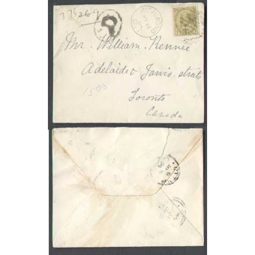 Canada-cover #4666-7c KEVII regd-Carleton Cnty-Richmond,Ont-My 16 1904