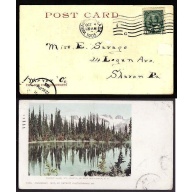 Canada-cover #10115-1c Edward-p/c to USA-Winnipeg,Man-Oct 4 1905-early BC multi