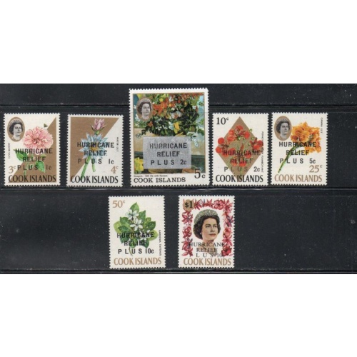 Cook Islands Sc B1-B7 1968 Hurricane  Relief stamp set mint NH