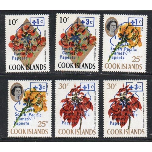 Cook Islands Sc B8-B13 1971 S. Pacific Games stamp set mint NH