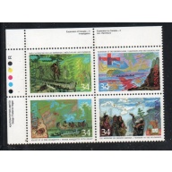 Canada Sc 1126-29 1987 34c Explorers stamp UL Inscription Bl of 4 mint NH