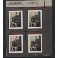Canada Sc 1909 2001 Pierre Trudeau UR Inscription  Block of 4 mint NH