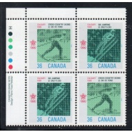 Canada Sc 1152-53 1987 36c Calgary Olympic UL Inscription  Block of 4 mint NH