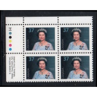 Canada Sc 1162 1987 37c QE 2 UL Inscription  Block of 4 mint NH