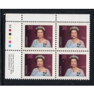 Canada Sc 1164 1988 38c QE II UL Inscription  Block of 4 mint NH