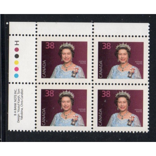 Canada Sc 1164 1988 38c QE II UL Inscription  Block of 4 mint NH