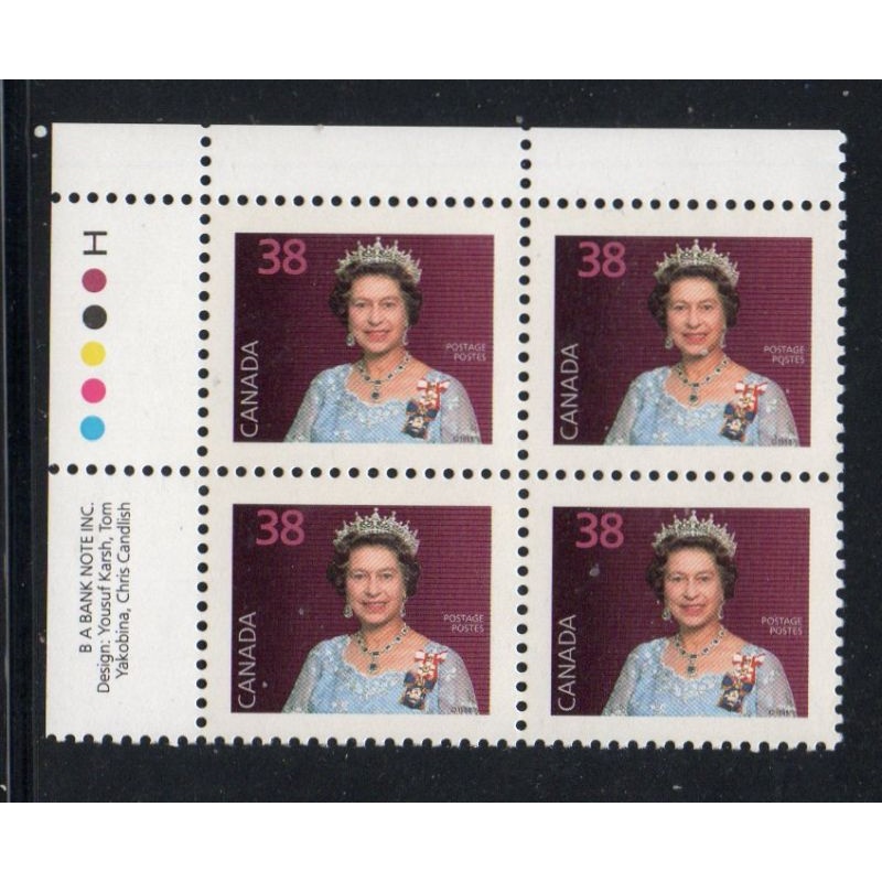 Canada Sc 1164 1988 38c QE II UL Inscription  Block of 4 mint NH
