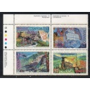 Canada Sc 1199-1202 1988 37c  Explorers of Canada UL Inscription  Block of 4 mint NH