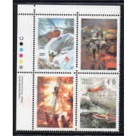 Canada Sc 1330-1333 1991 40c Dangerous Occupations  UL Inscription  Block of 4 mint NH