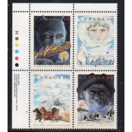 Canada Sc 1334-1337 1991 40c Folklore  UL Inscription  Block of 4 mint NH