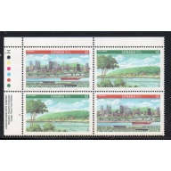 Canada Sc 1404-1405 1992 42c Canada 92 UL Inscription  Block of 4 mint NH