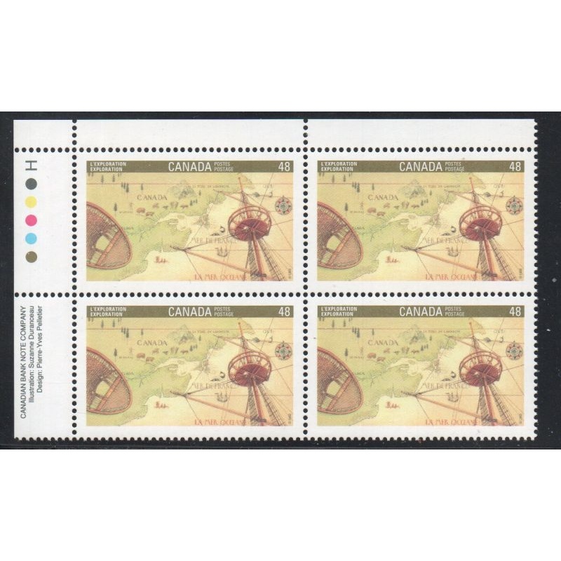 Canada Sc 1406 1992 48c Canada 92 UL Inscription  Block of 4 mint NH