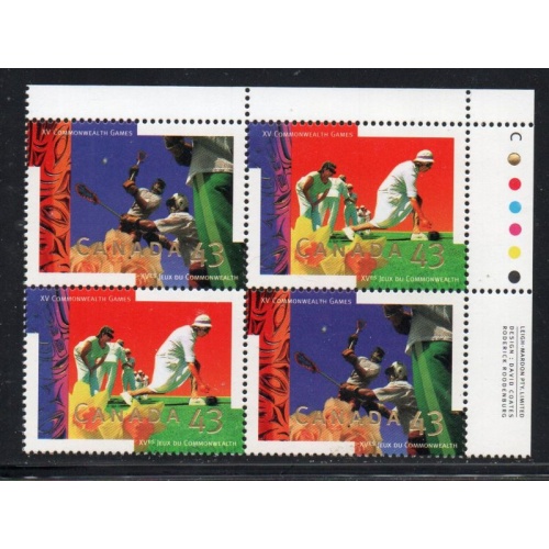 Canada Sc 1518a 1994 Commonwealth Games UR Inscription  Block of 4 mint NH