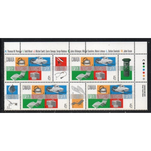 Canada Sc 1654 1997 Industrial Design UR Inscription  Block of 4 mint NH