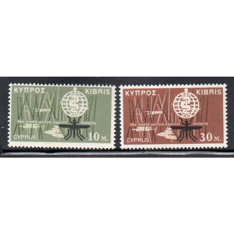 Cyprus Sc 204-205 1962  Malaria stamp set mint