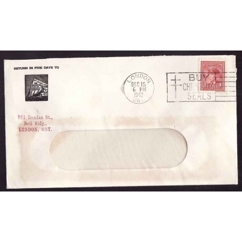 Canada-cover #13750-Illustrated-Prudential-Gibraltar-Middlesex Cty-London