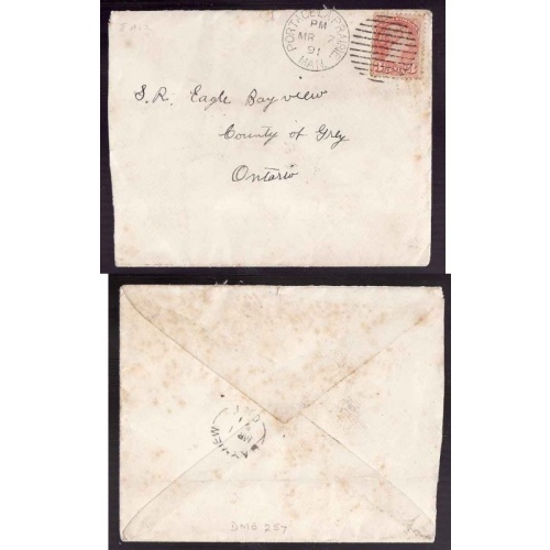 Canada-cover  #13936-3c-receiving-Grey County-Bayview,Ont-new early date ?