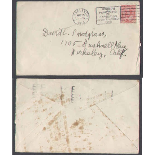 Canada-cover #5762-2c-mailed/delivered in USA-Berkeley,Cal-May 25 1913-no