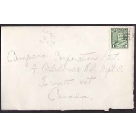 Canada-cover #10299 - 1c KGV pictorial - Upper Blackville Bridge, NB- Mr 9 1937 -