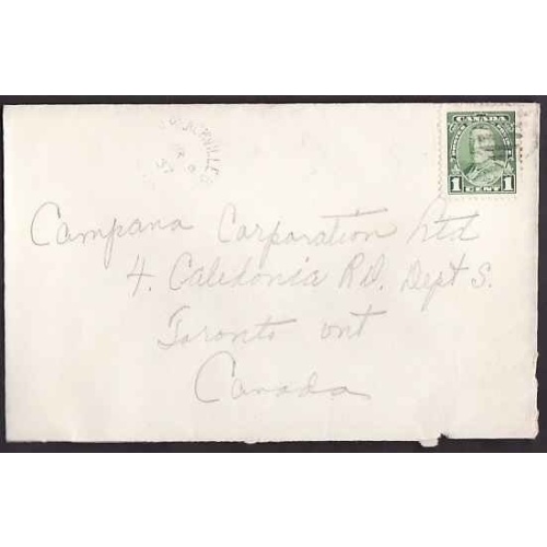 Canada-cover #10299 - 1c KGV pictorial - Upper Blackville Bridge, NB- Mr 9 1937 -
