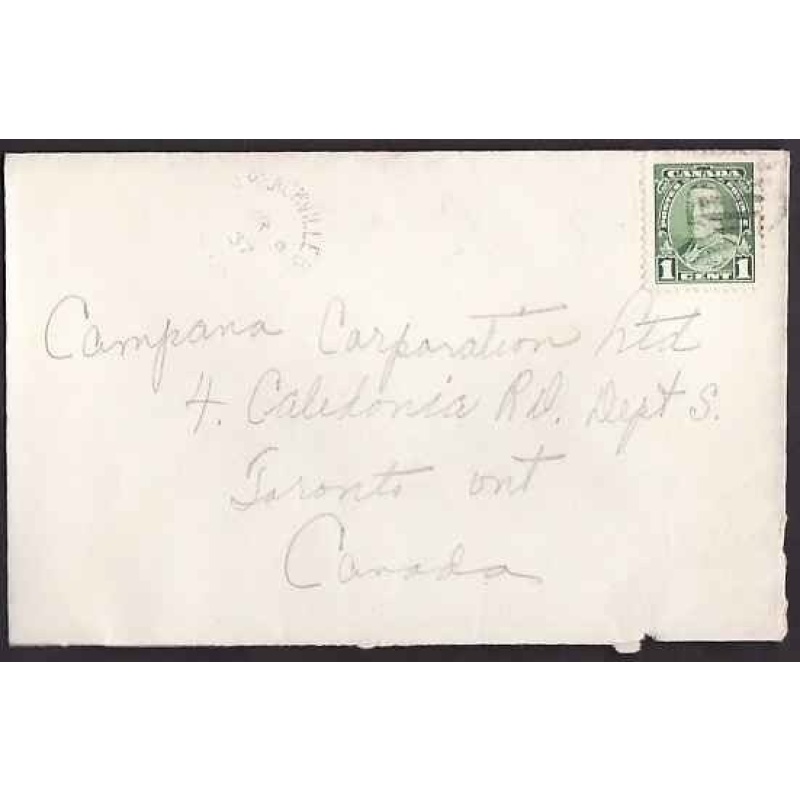 Canada-cover #10299 - 1c KGV pictorial - Upper Blackville Bridge, NB- Mr 9 1937 -