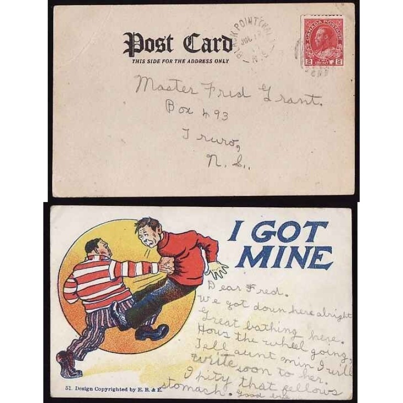 Canada-cover #11871 - 2c Admiral-pc-Black Point (Hal), NS - Jul 12 1917