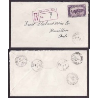 Canada-#9599 - 13c KGV Quebec Citadel reg'd-Kent County-Chatham,Ont-Au 21 1934-