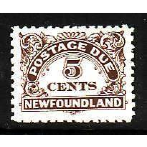 Newfoundland-Sc#J5- id12-unused NH 5c pale brown postage due-1939-