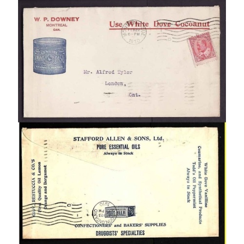Canada-cover #14099-2c advert-WP Downey-Bakers Supplies-Montreal-Feb 22 1910-