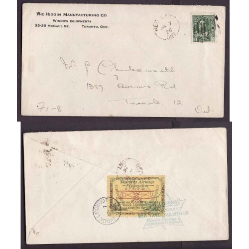 Canada-cover CL13-#14066-2c Admiral-Patricia Airways[commercial] Jul 7 19