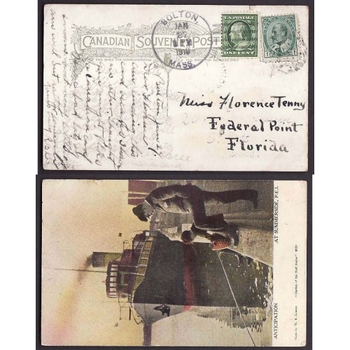 Canada-cover #10187-1c Edward-p/c-USA re-addressed-new message,re-mailed