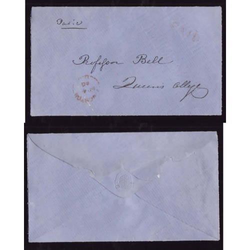 Canada-cover #14380-Stampless-Kingston,CW-Mr 4 1866-faint PAID [red]-M/S
