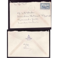 Canada-cover #13934-7c Airmail-Petawawa Camp,Ont M.P.O.305-rarity C-