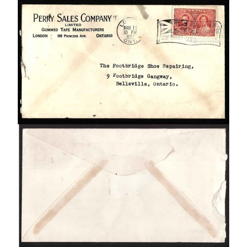 Canada-cover #4983-3c-Middlesex Cty-London,Ont Flag cancel-May 13 1937