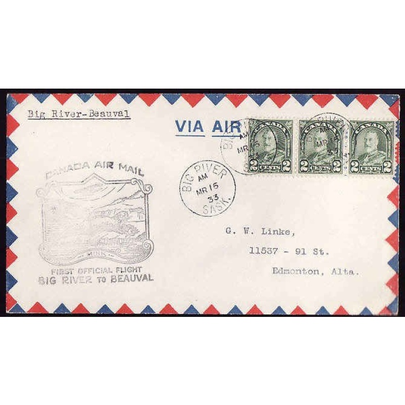 Canada-cover Canada-#13315-2c(3) AAMC 3315a-first flight Big River-Beauval