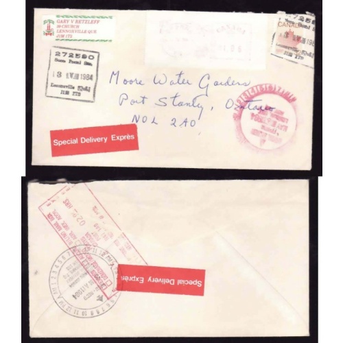 Canada-cover #13413-32c+$1.06 meter-Special Delivery Express-Lennoxville