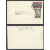 Canada-cover #4453- 2c+3c Royal Visit-North Vancouver, BC-5c UPU rate-Germany-