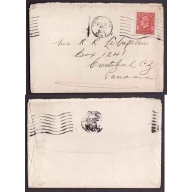 Canada-#9558 - 3c KGV medallion to Canal Zone,Panama-York County-Toronto,Ont-Aug