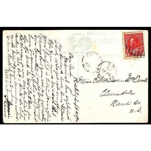 Canada-cover #11870-2c on p/c-Port Howe, NS-Elmsdale,NS-Sp 21 1915