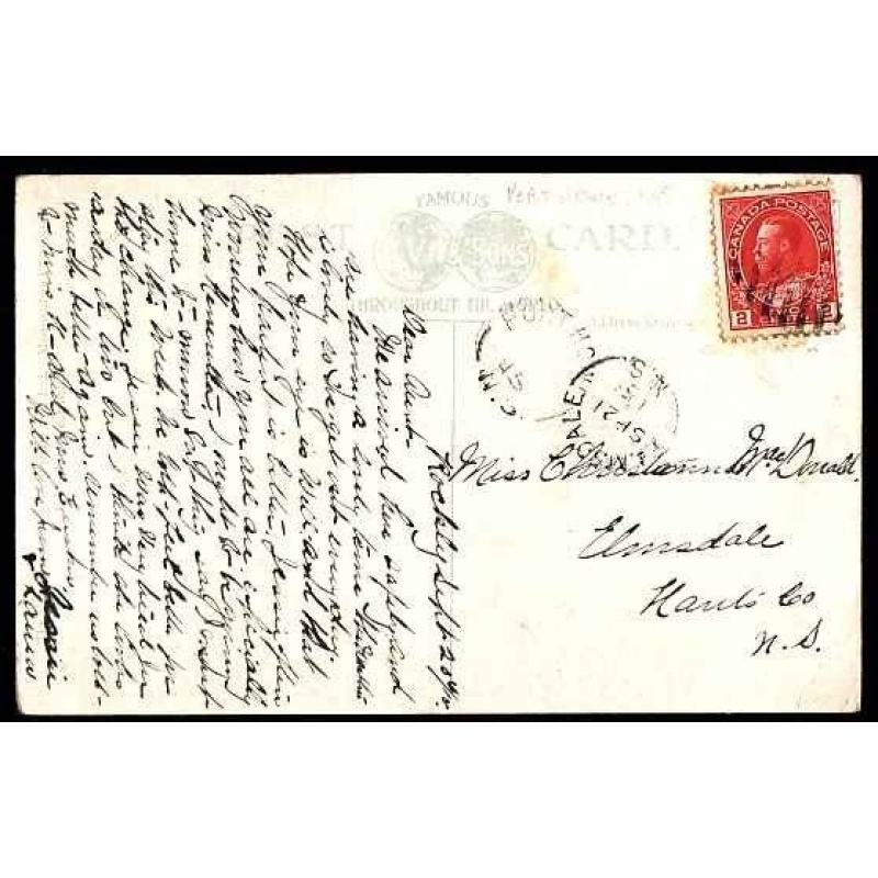 Canada-cover #11870-2c on p/c-Port Howe, NS-Elmsdale,NS-Sp 21 1915