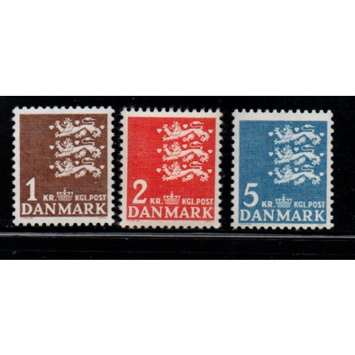 Denmark Sc 297-299 1946-47 Small State Seal stamp set mint NH