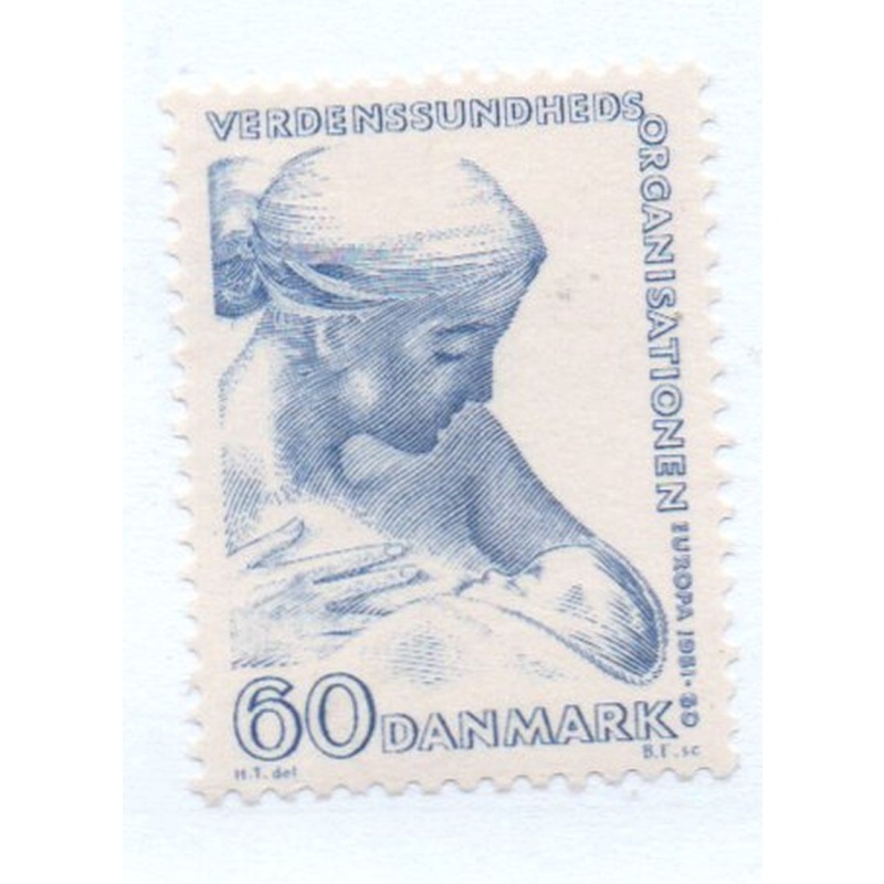 Denmark Sc 378  1960 WHO Nursing Mother stamp  mint NH