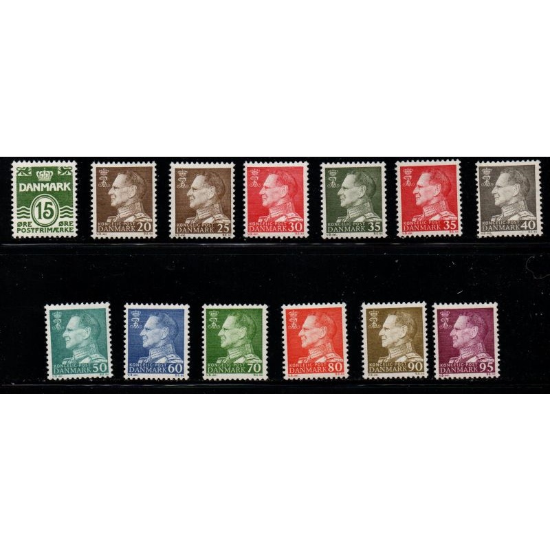 Denmark Sc 382-394 1961-1963 Frederik IX stamp set mint NH