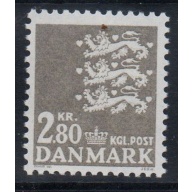 Denmark Sc 443 1967 2.8 kr gray 3 lions stamp mint NH