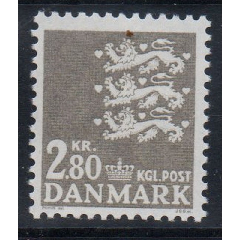 Denmark Sc 443 1967 2.8 kr gray 3 lions stamp mint NH