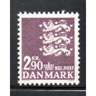 Denmark Sc 444 1967 2.9 kr rose violet 3 lions stamp mint NH