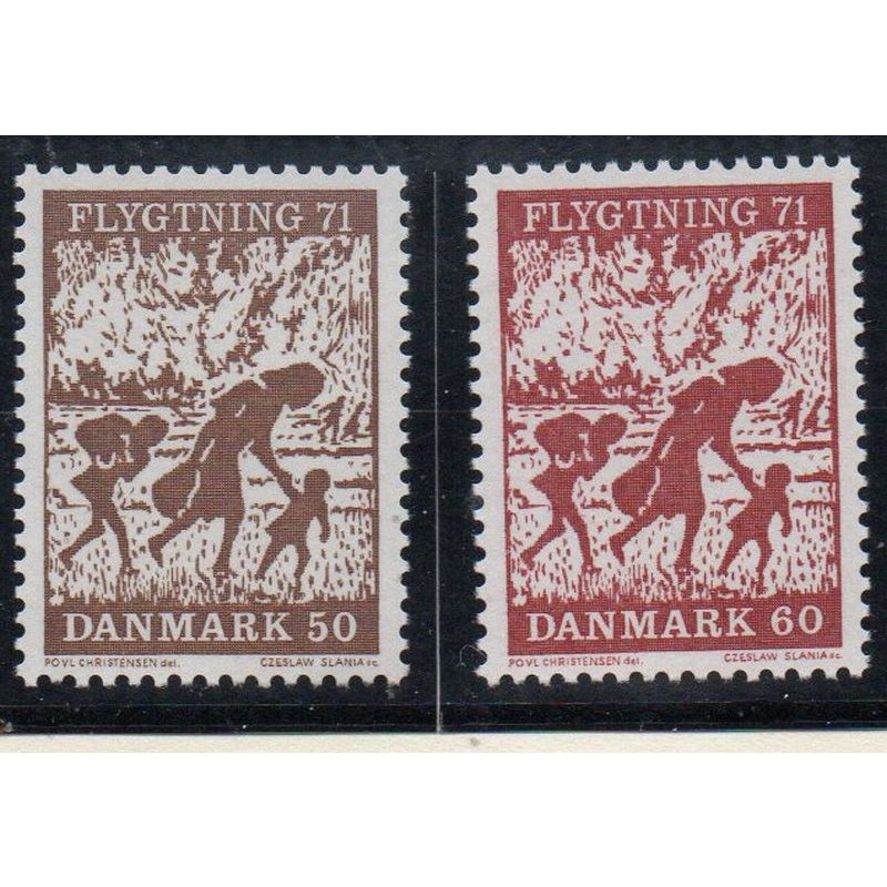 Denmark Sc 479-480 1971 Refugees stamp set  mint NH