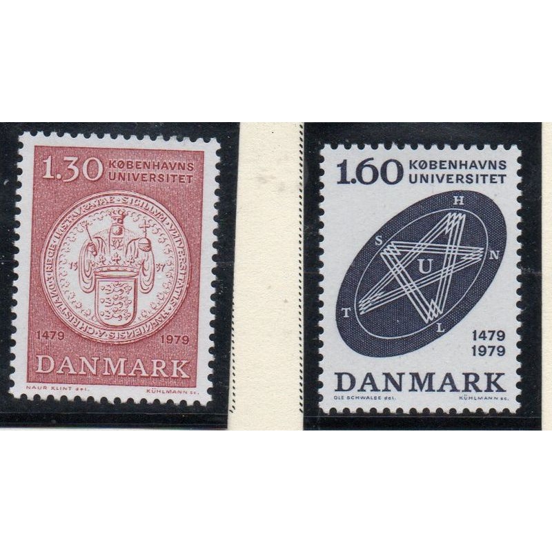 Denmark Sc 627-628 1979 Copenhagen University Anniversary stamp set  mint NH