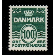 Denmark Sc 631 1981 100  ore deep green wavy lines  stamp mint NH