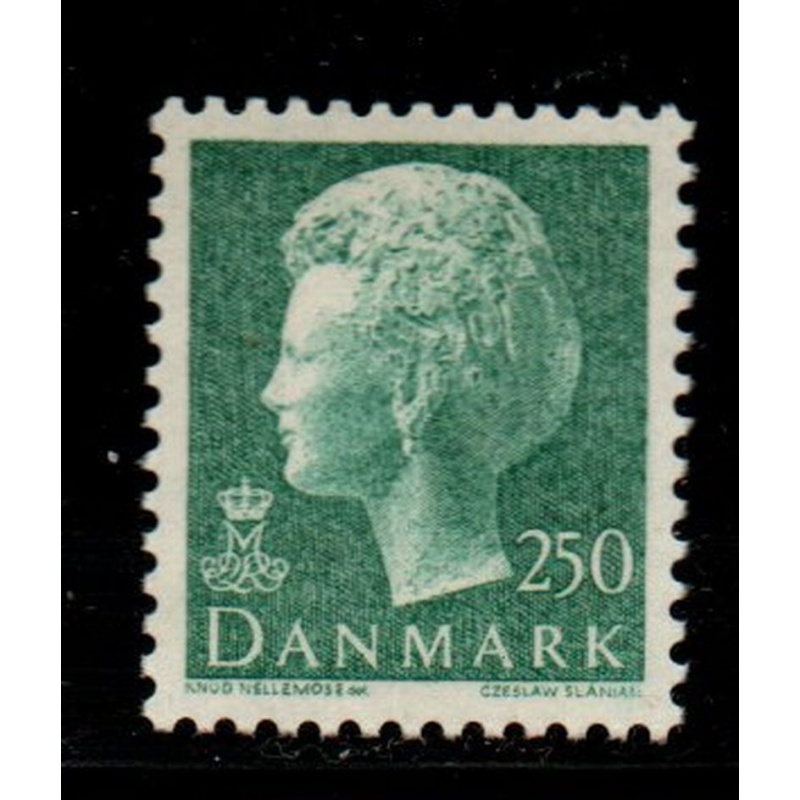 Denmark Sc 642 1979 250 ore blue green Queen Margrethe stamp mint NH
